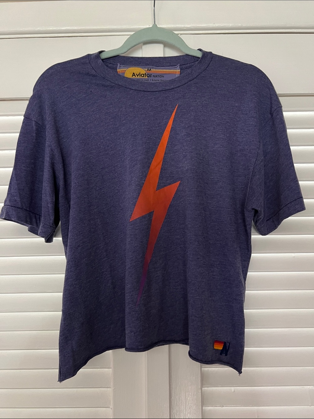Aviator nation purple short sleeve tee size M